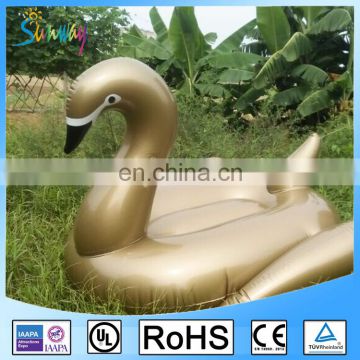 Swimming Pool Giant 6P PVC Gold Inflatable Swan Float