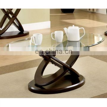 High Quality Oval Bevelled tempered glass top dining table glass top