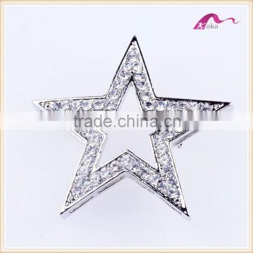 Korean Magnetic Silver Crystal Star Brooch Pin Wholesale