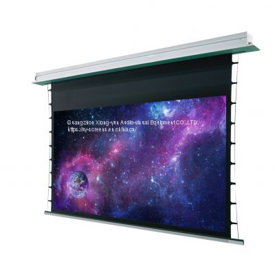 OEM/ODM  In-Ceiling Recessed Electric Projector Screen Aluminum Casing Hidden In Ceiling Motorized Automatic Projector Screen