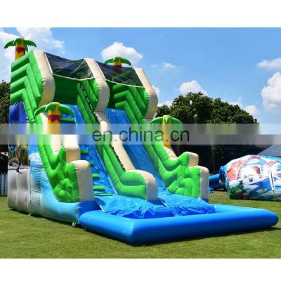New design tree model water park slide with pool inflatable water slides backyard