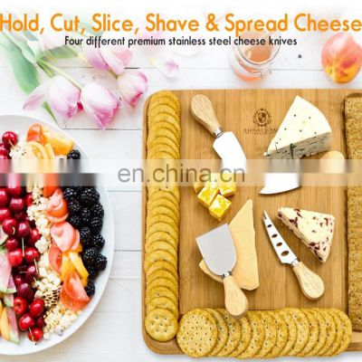 New Design Kitchen Multifunction Bamboo Cutting Cheese Board With Cutlery Drawer