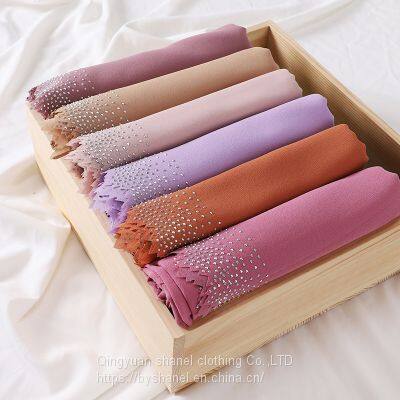 MSL245 Solid Color Bubble Chiffon Scarf for Women Fashion Soft Hijab Long Scarf Wrap Scarves
