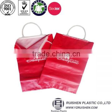 Plastic Hard Loop Hand Promotional Cheap Logo Shopping Bags