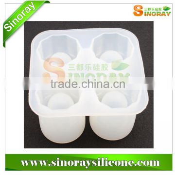 Shot glass shaped silicone ice tray