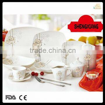 china supplier 47 pcs decal new bone china dinnerware set
