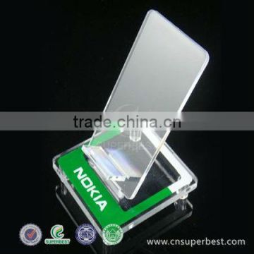 clear acrylic phone holder with logo silk-screen