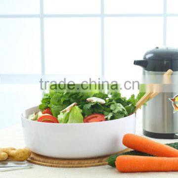 Hot sell BPA Free top quality salad mixing bowl food grade PP bowl with bamboo lid spoon and fork