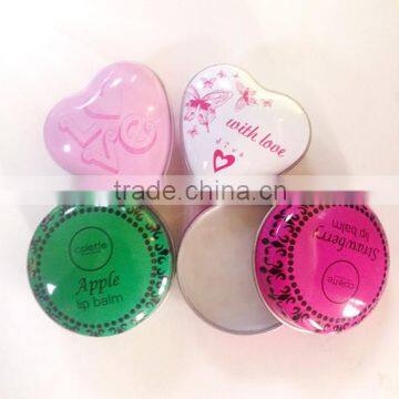 Heart shaped tin box lip balm