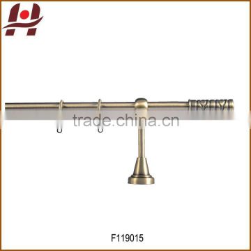 F119015-metal iron aluminium stainless steel brass plated plain twisted extensible telescopic window curtain poles rods pipes