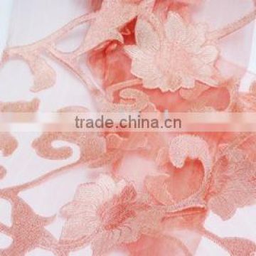 vivid flower design cut-out curtain fabric