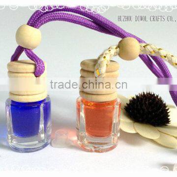 Factory direct sale new style hanging car perfume bottles with wooden cap