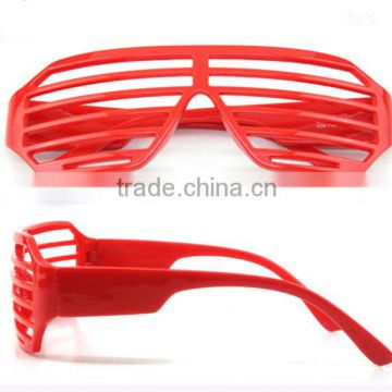 Fashion red Slotted Glasses, Plastic Shutter shade glasses, Party glasses,