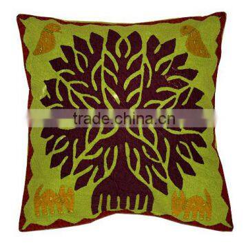 Indian Designer Home Decor Cushion Covers With Applique Work 5 Piece Set