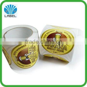 Waterproof beer label vinyl adhesive glass bottle sticker waterproof die cut beer sticker roll