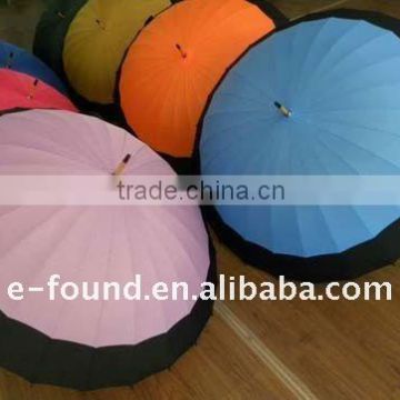 16K Wooden Straight Sun Umbrella