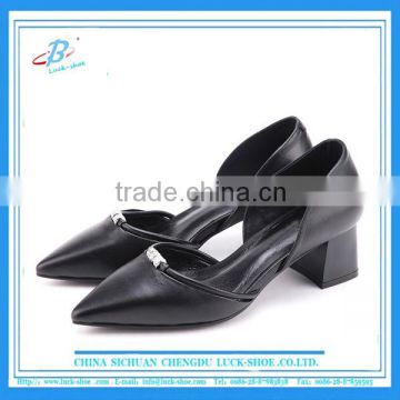 Fashion lady pumps shoes low-mid heels shoes genuine leather handmade shoes