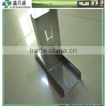 Metal stud track for partition wall