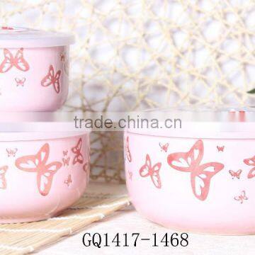 Hot sale high quality ceramic bowls fresh bowl with lid for bulk sale