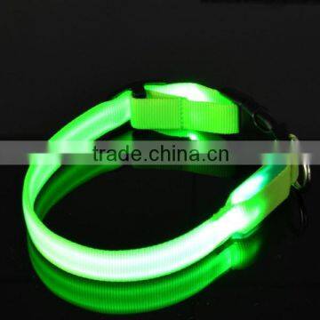 Ultra Bright LED Lighted Up Pet Dog Collar with Green LED Lights