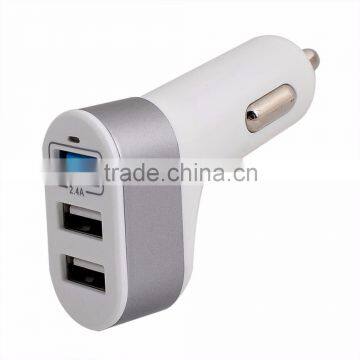 high speed max 2.4A 3 port car charger