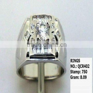 QCR402 Gold Plated 925 Sterling Silver AAA Cz Ring