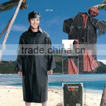 108 adult black raincoat