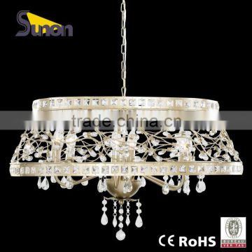6 light oval metal frame champagne finish chinese lustrescrystal lighting