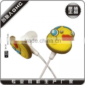 cute in-ear earphone, durable earbuds with mic with cartoon slidder