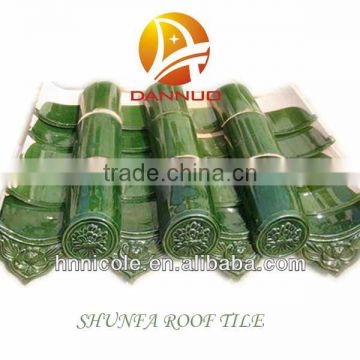 Chinese classical Ceramic roofing tiles green
