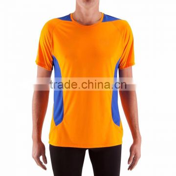 100%polyester mesh sports t shirt contrast panel t shirt
