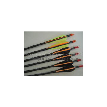 4 inches vanes carbon fiber arrow, 100 grains tips carbon arrow