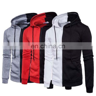 Custom brand men's sports zipper long sleeve casual sports cardigan hooded sweater men