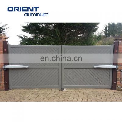 Automatic aluminum alloy power coated main gate outdoor latest main gate