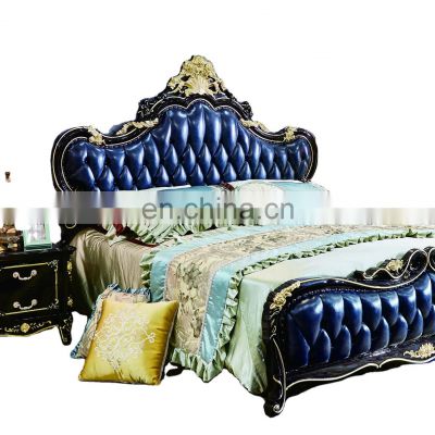 European Classical Learther Art Double Bed Northern Europe Soft Bed