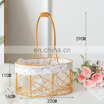 Best Seller Cheap Online Gold Planters Metal Artificial Indoor Table Flower Pot Cute