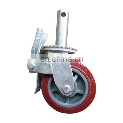 PU Adjustable Scaffold Wheel Plastic Core Heavy Duty Caster Scaffolding Wheel With Brake