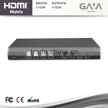 HDMI Matrix 4x4 support RS232 3D with transmission distances through CAT5e/6/7 cable hdmi converter matrix with RS232 3D support