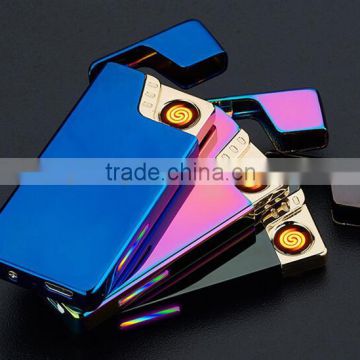 NEWLY Colorful Ultra-thin Portable Design Electronic CIgarette Lighter USB Charging 2 sided lighter