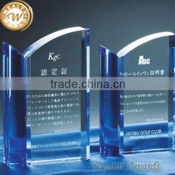 Durable manufacture office decorations crystal hand trophy