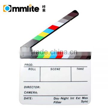 Acrylic Plastic TV Movie Video Film Clapperboard Director Clapboard 9.85 x 11.8" with Color Sticks