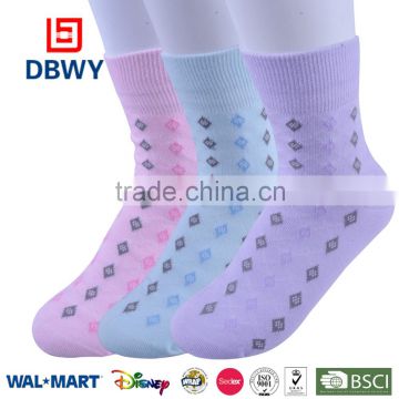 2015 Colorful Pure Cotton Crew Dress Socks for Girls and Women