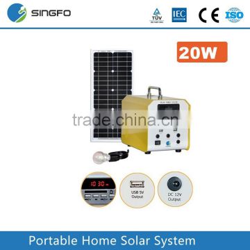 Portable 12v 20W off grid mini Solar Home System for asian market made in china