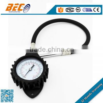 63mm tire pressure gauge with hose and antisip rubber cover                        
                                                Quality Choice