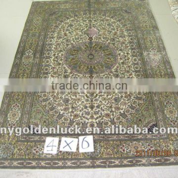 400L double knotted turkish pure silk 4x6 handmade carpet