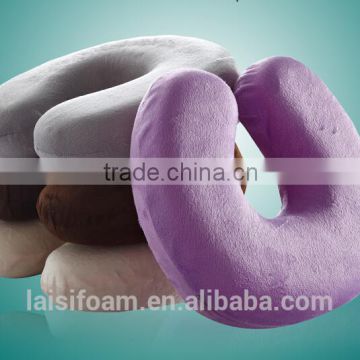100% polyerter U shape pillow super soft fabric neck massage pillow LS-U-019-A travel foam pillow