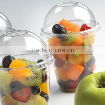 PET Clear Transparent Disposable Plastic Fruit Salad Cup With Dome Lids