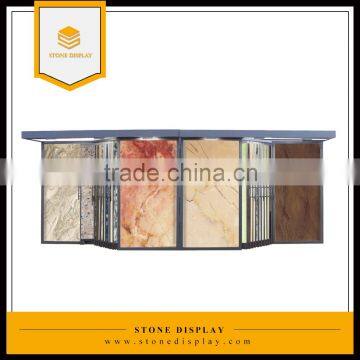 Good quality huge hanging metal display rack for granite marble tiles display racks