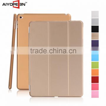 Manufactory Three Fold Stand Magnetic Flip Cover Smart Awakening Case for iPad mini 4 with golden color