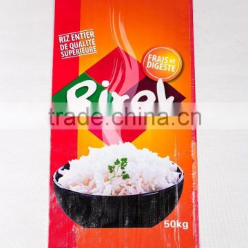 Rice Packing Bag with colorful bopp laminated pp woven rice bag 25kg/pp sack